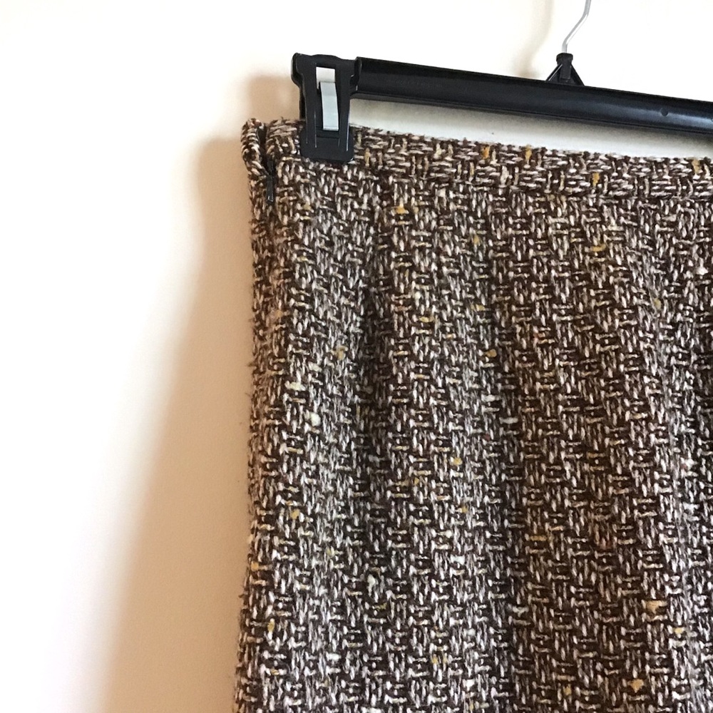 Ann Taylor LOFT brown wool tweed pencil skirt - Picture 7 of 8